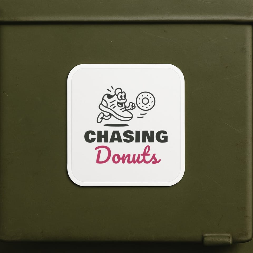 Chasing Donuts sticker, White