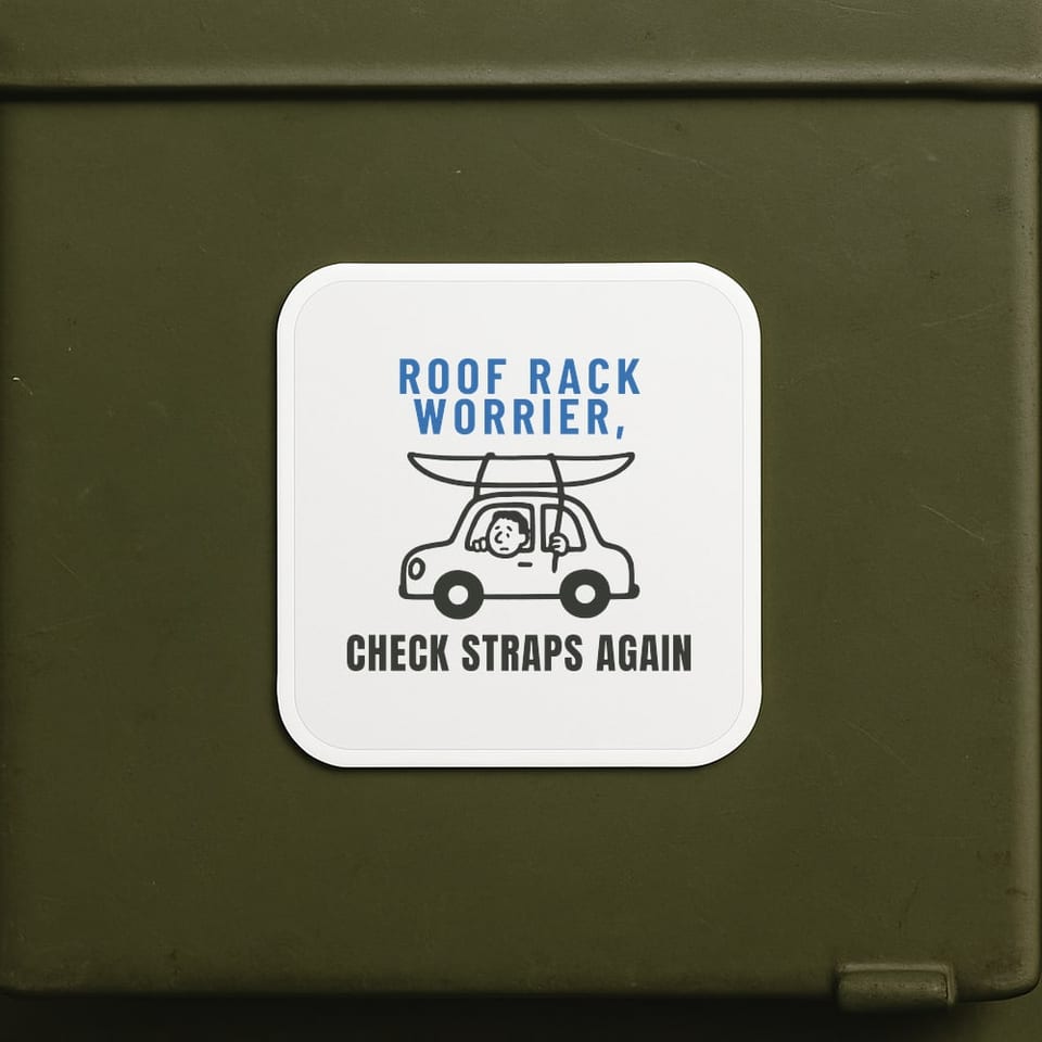 Check the Straps Again sticker, White