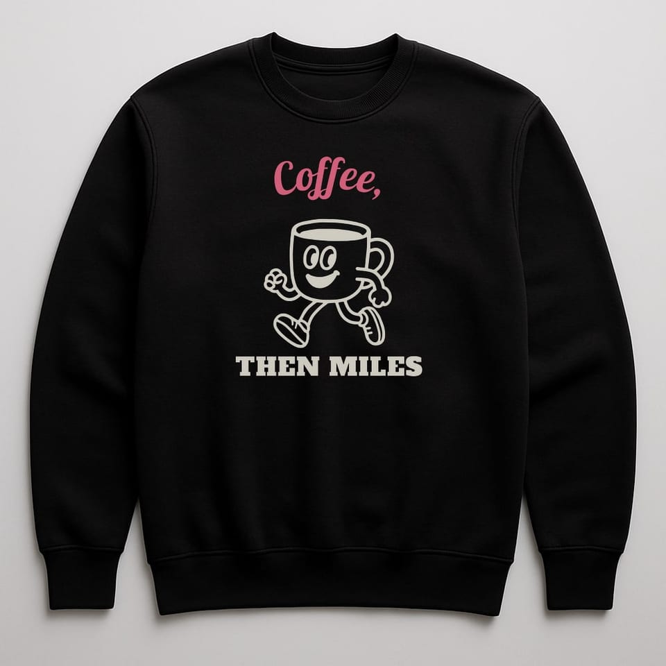 Coffee, Then Miles sweatshirt, Black