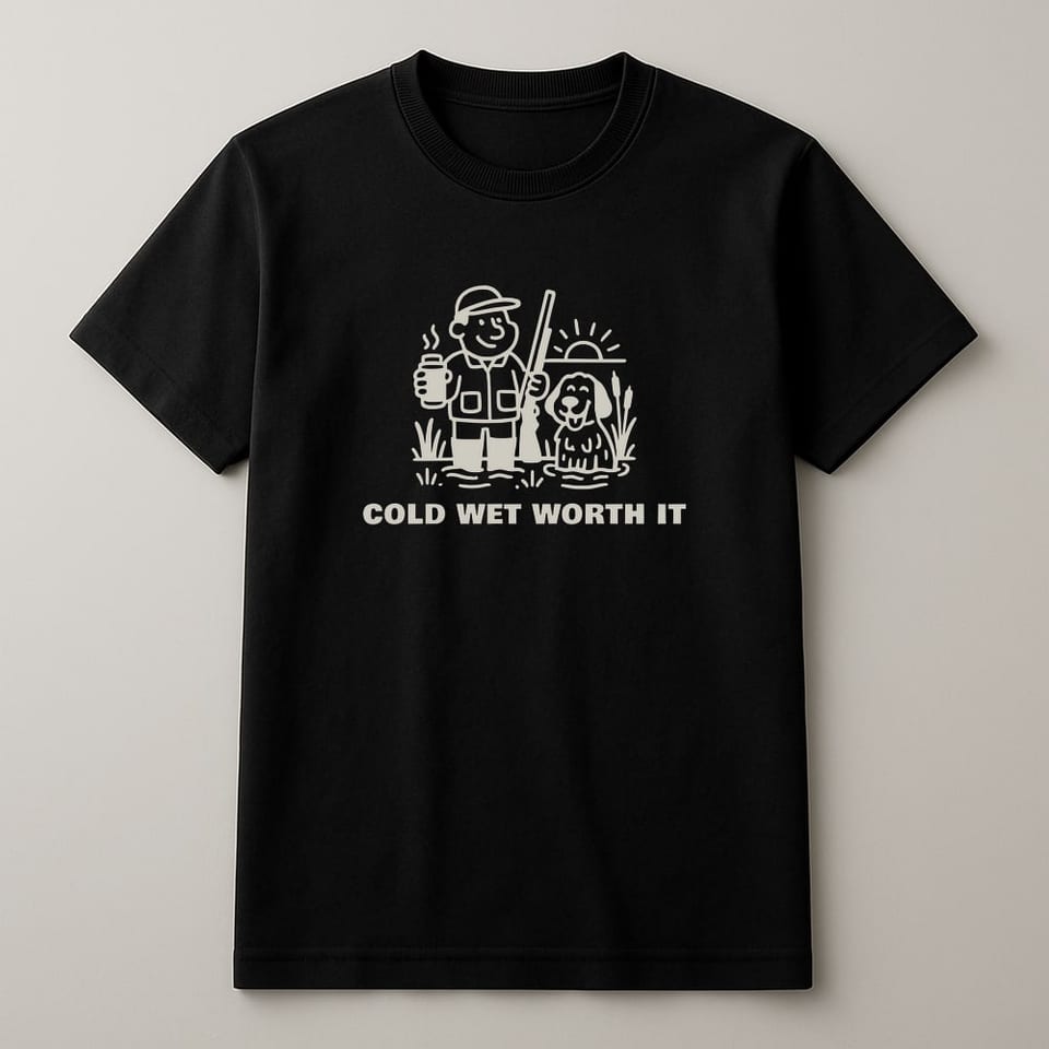 Cold, Wet, Worth It tee, Black