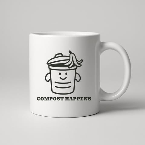 Compost Happens mug, White