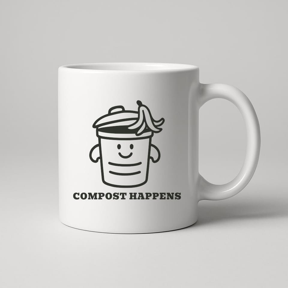 Compost Happens mug, White