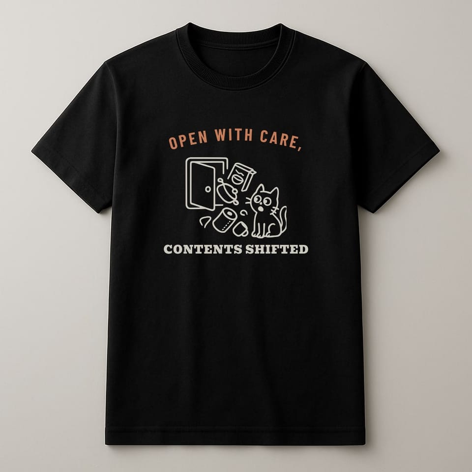 Contents Shifted tee, Black