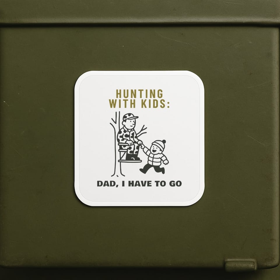 Dad, I Have to Go sticker, White