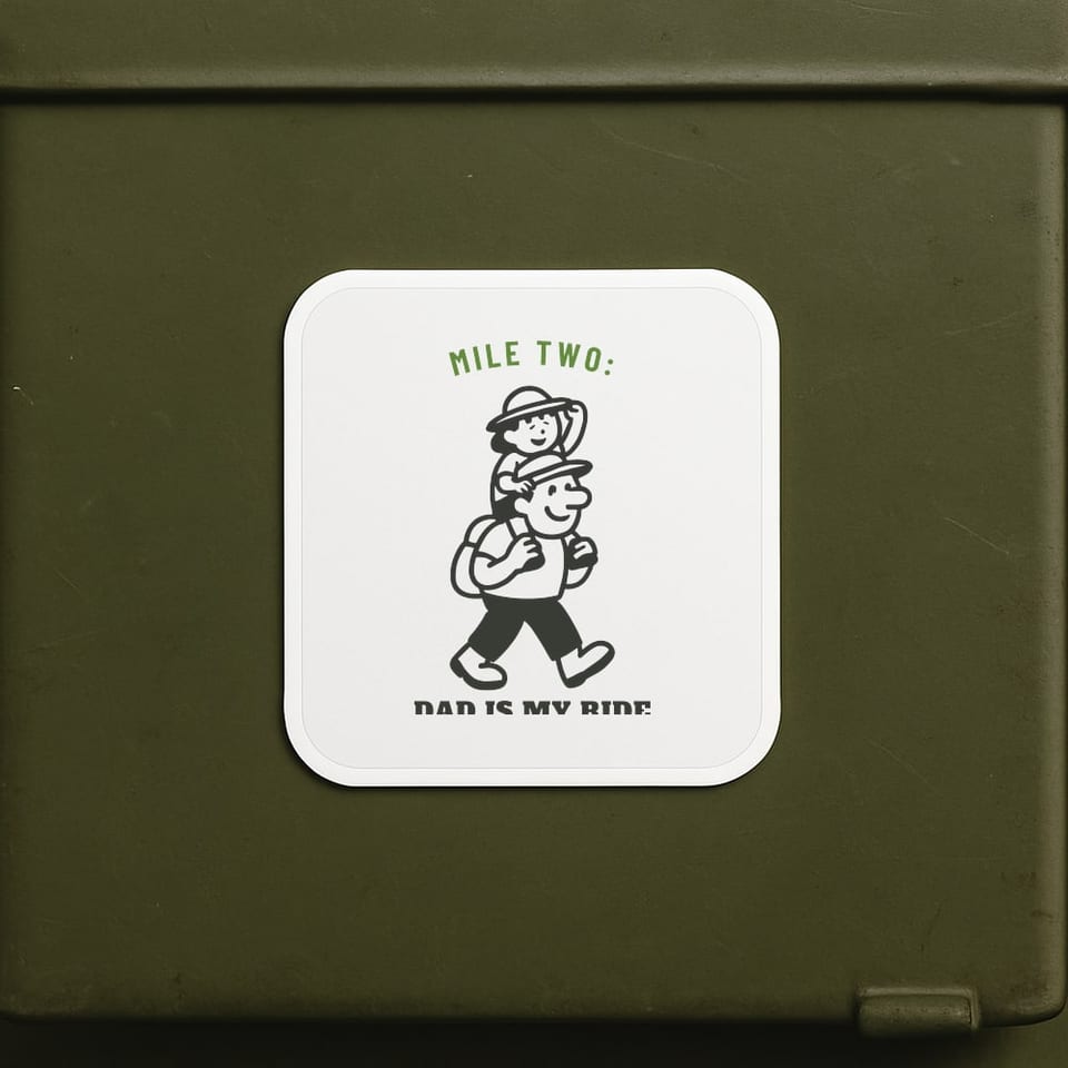 Dad Is My Ride sticker, White