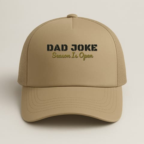 Dad Joke Season trucker hat, Khaki