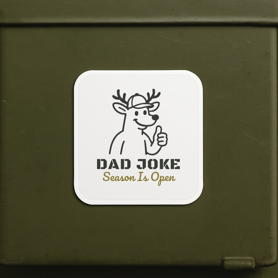 Dad Joke Season sticker, White