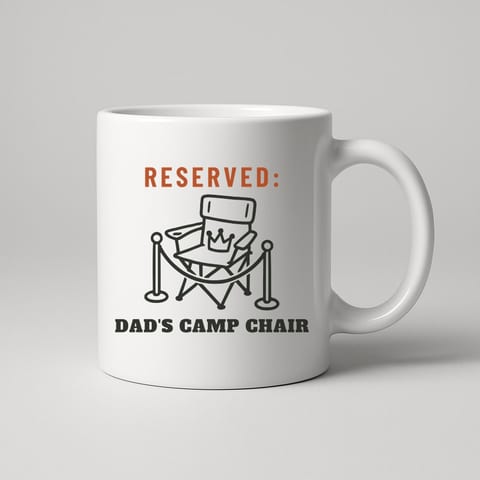 Dad's Camp Chair, Reserved mug, White