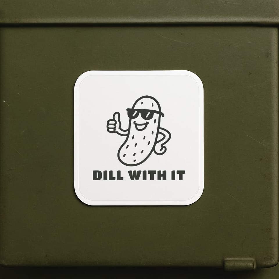 Dill With It sticker, White