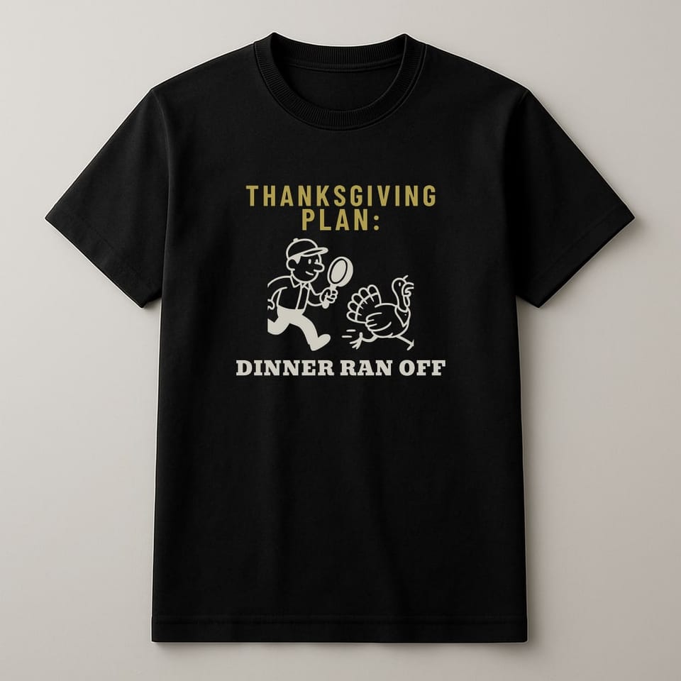 Dinner Ran Off tee, Black