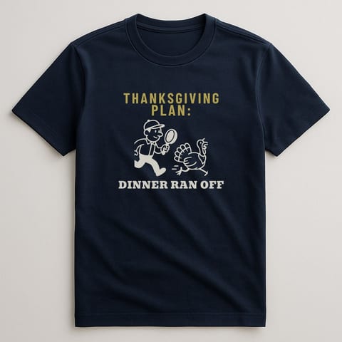 Dinner Ran Off tee, Navy