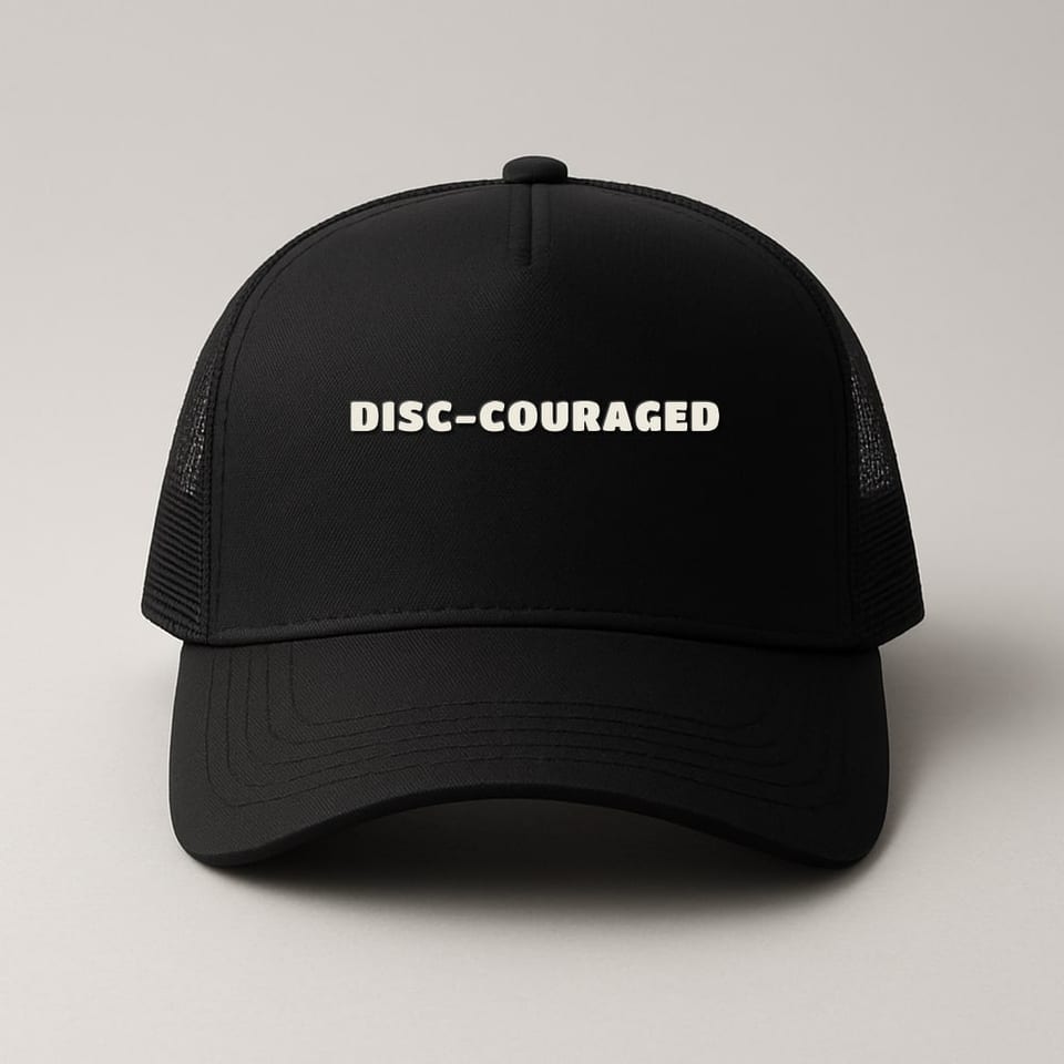 Disc-Couraged trucker hat, Black