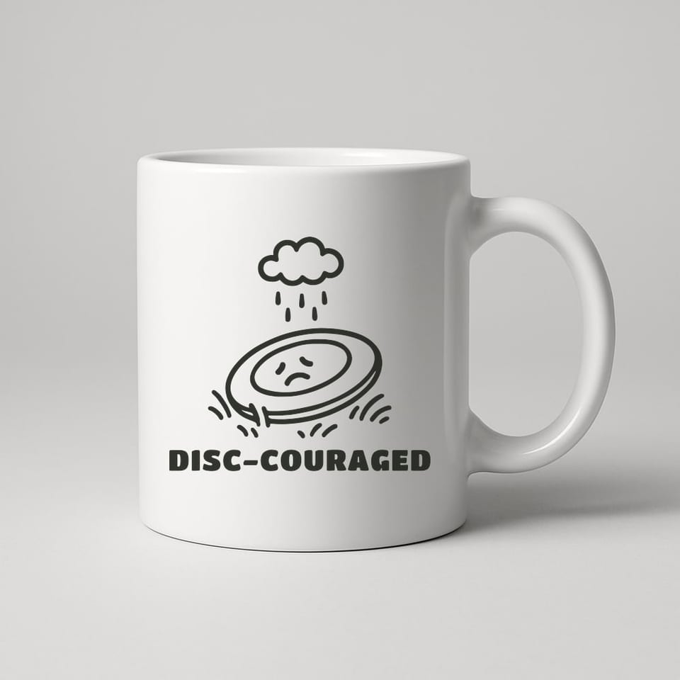 Disc-Couraged mug, White