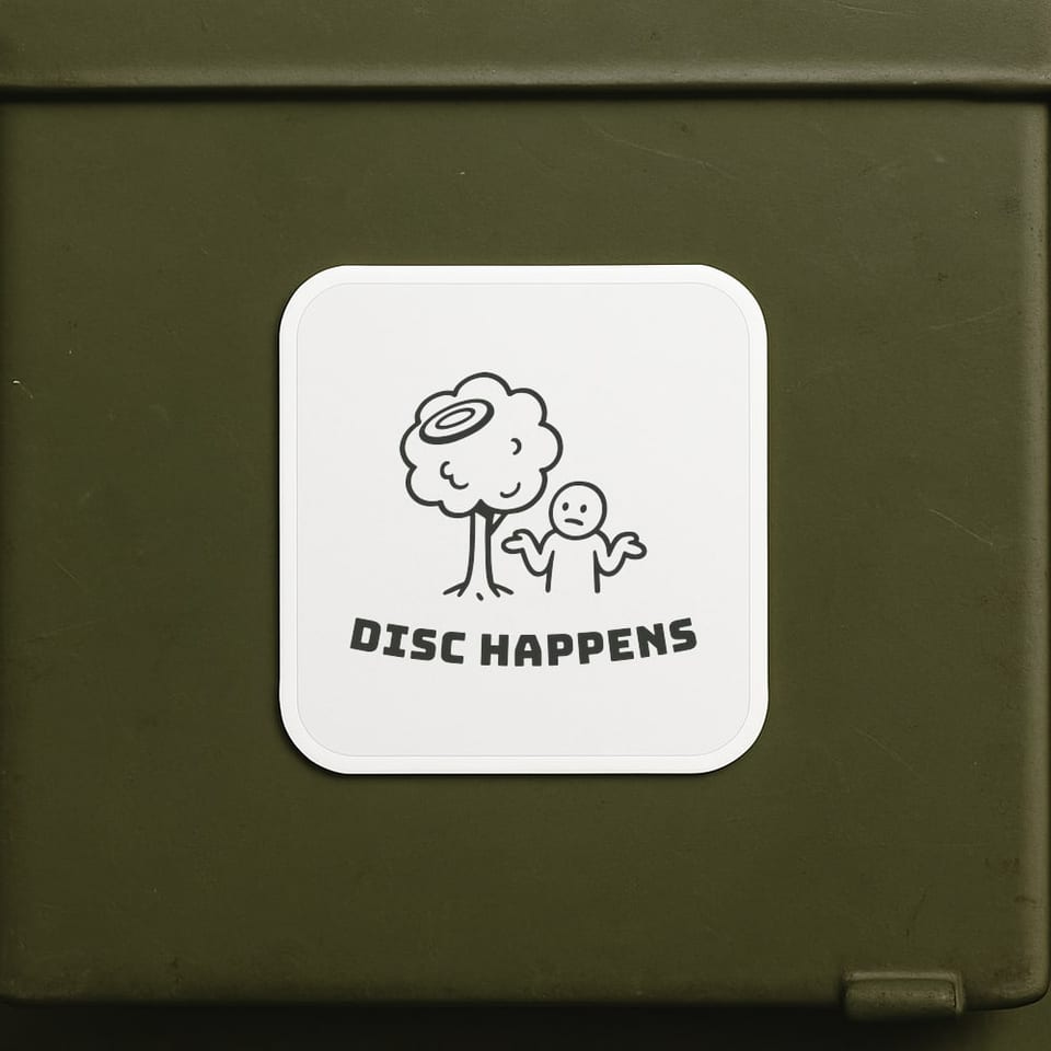 Disc Happens sticker, White
