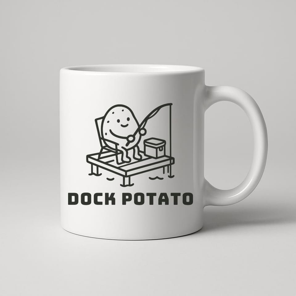Dock Potato mug, White