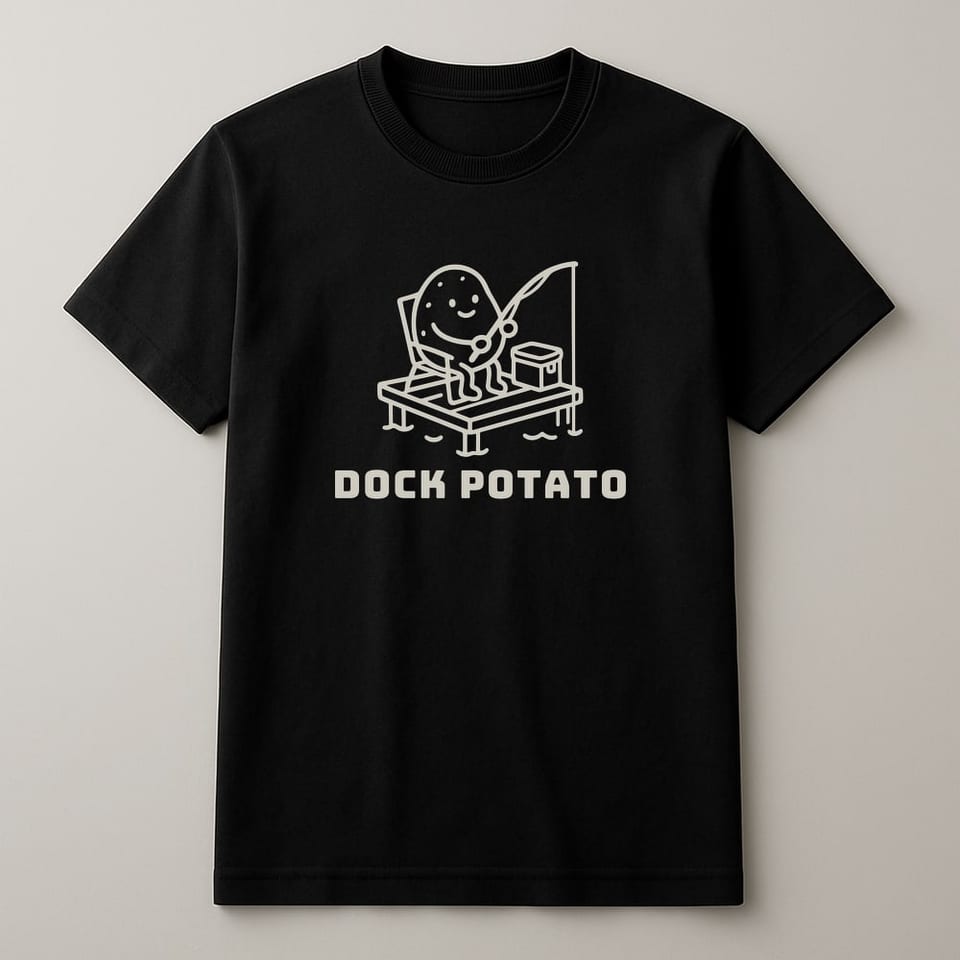 Dock Potato tee, Black