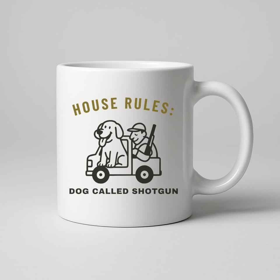 Dog Called Shotgun mug, White