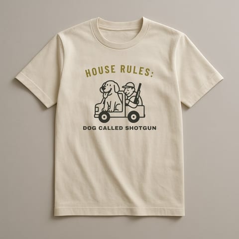 Dog Called Shotgun tee, Natural