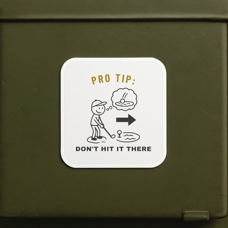Don't Hit It There sticker, White