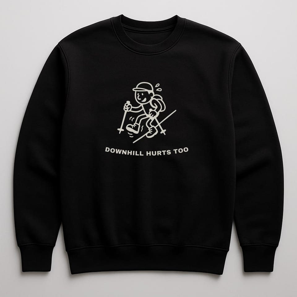 Downhill Hurts Too sweatshirt, Black