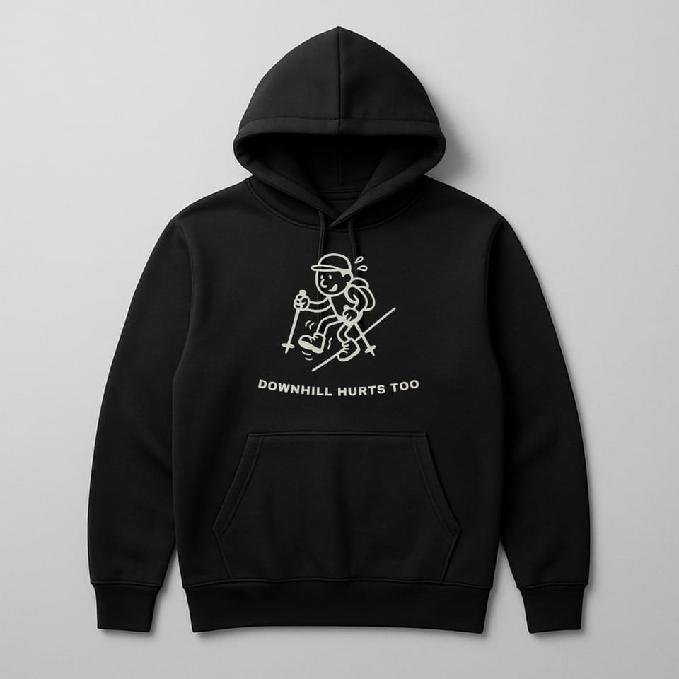 Downhill Hurts Too hoodie, Black