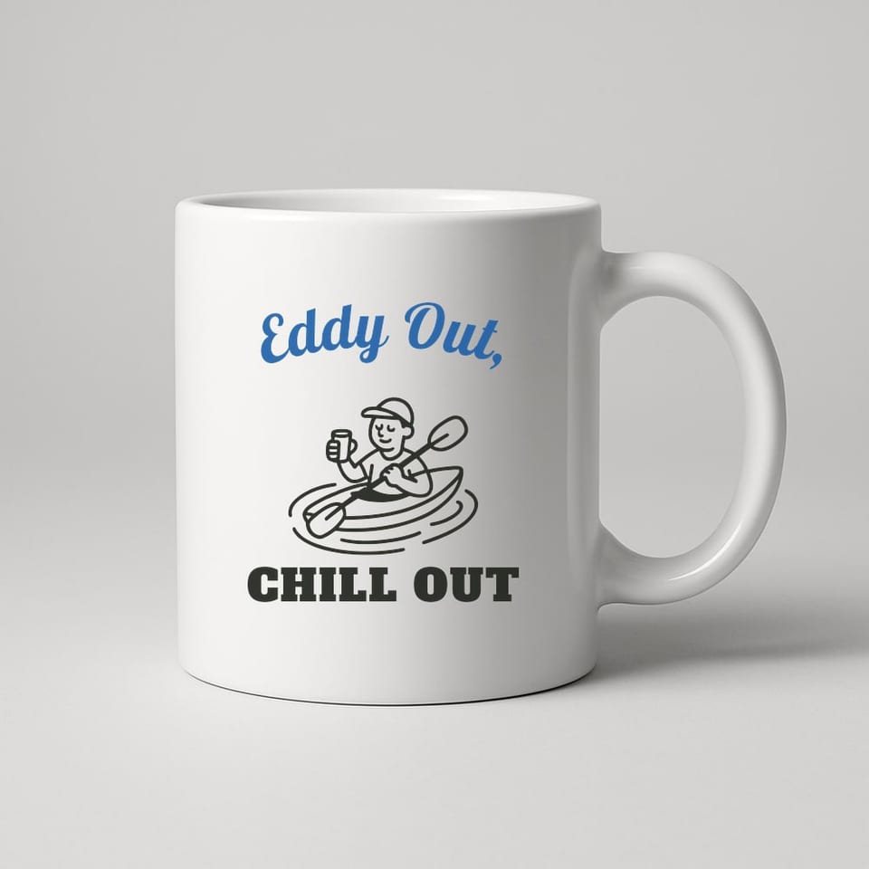 Eddy Out, Chill Out mug, White