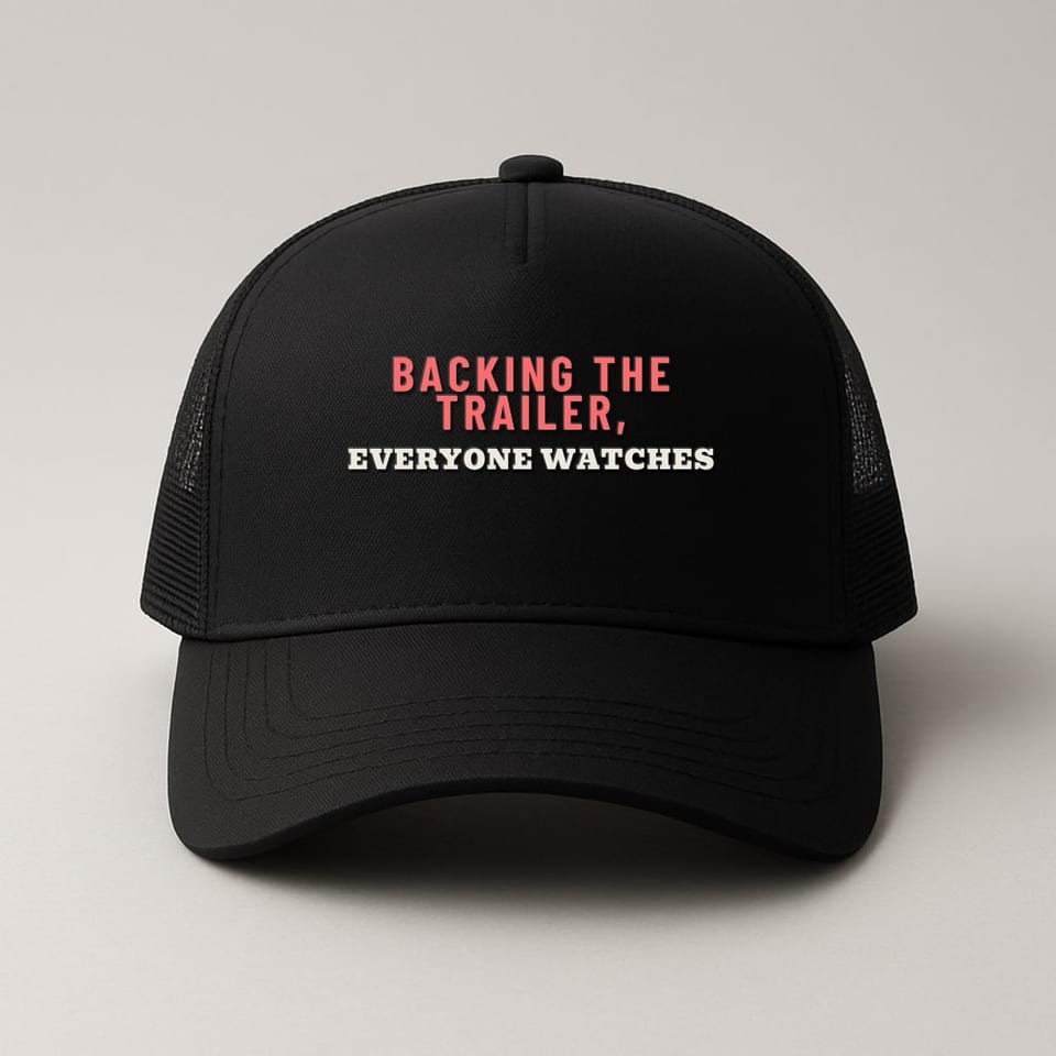 Everyone Watches the Ramp trucker hat, Black
