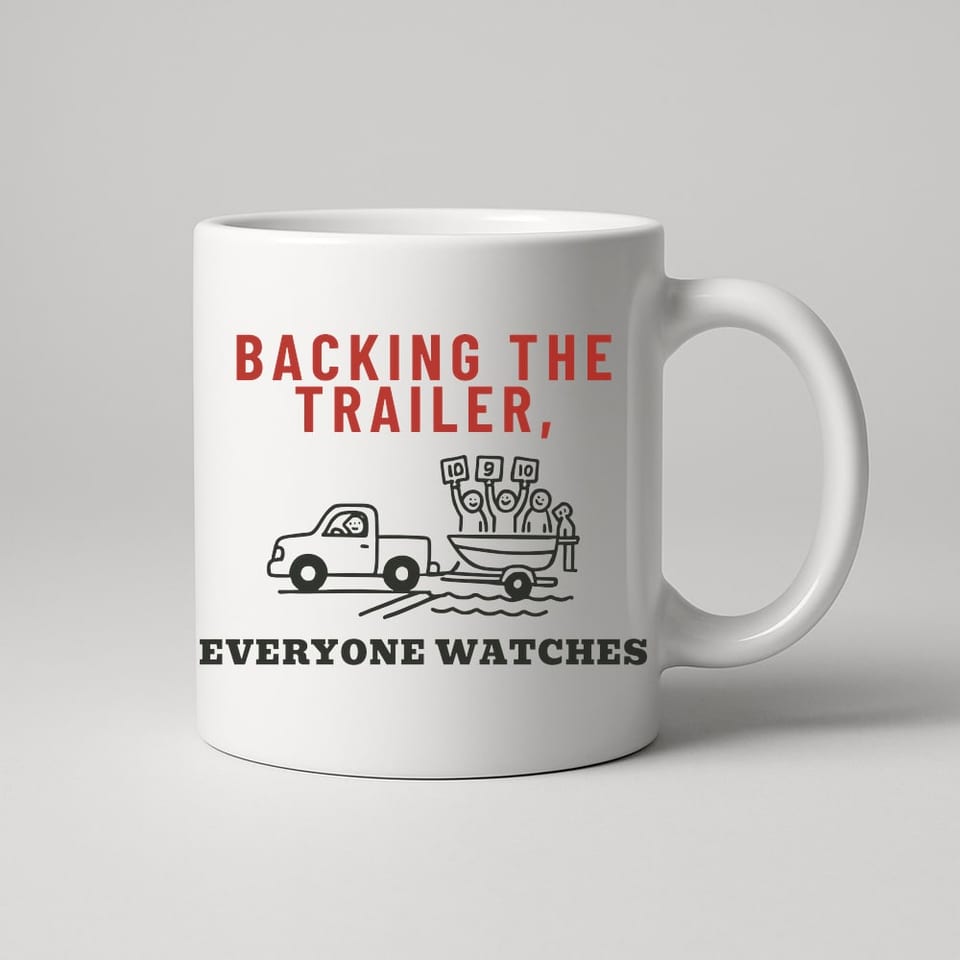 Everyone Watches the Ramp mug, White