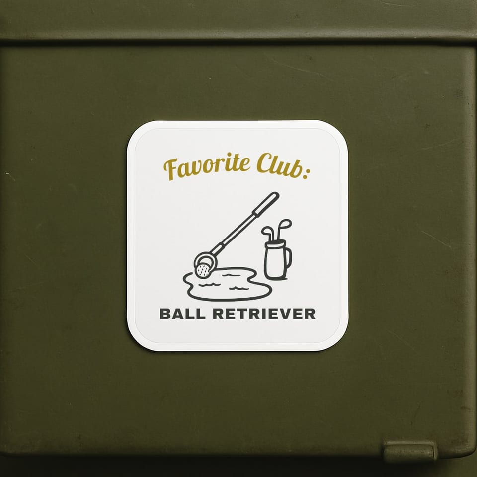 Favorite Club: Ball Retriever sticker, White