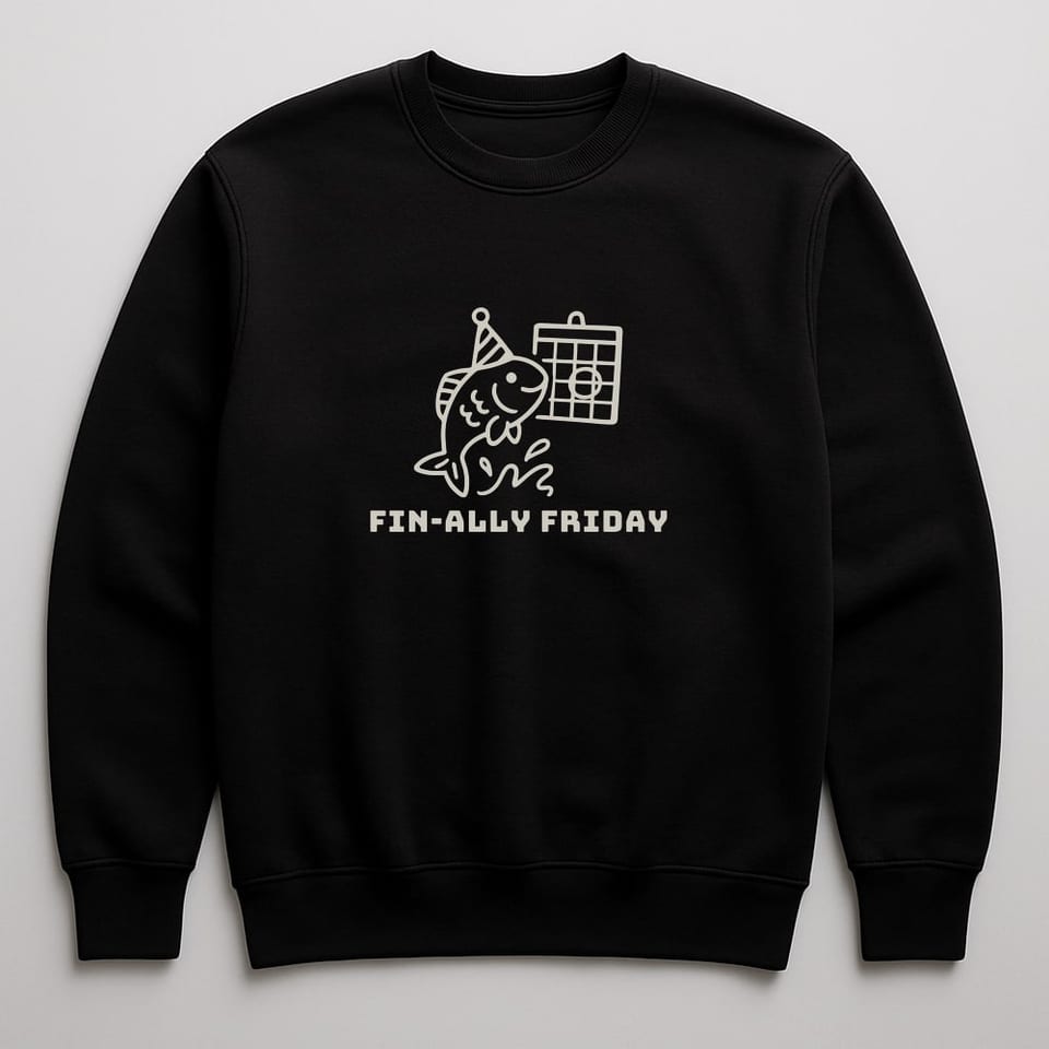 Fin-ally Friday sweatshirt, Black