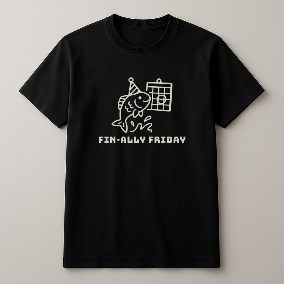Fin-ally Friday tee, Black