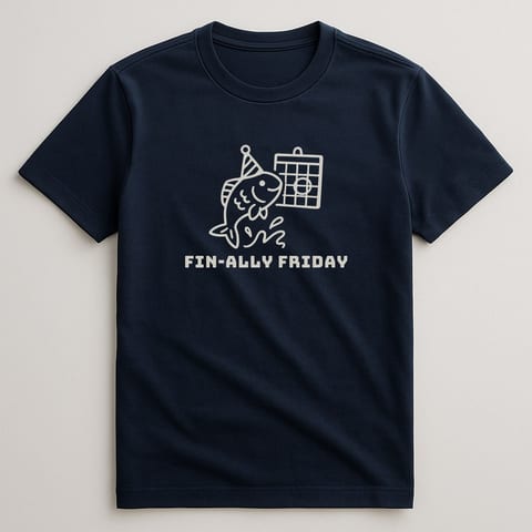 Fin-ally Friday tee, Navy
