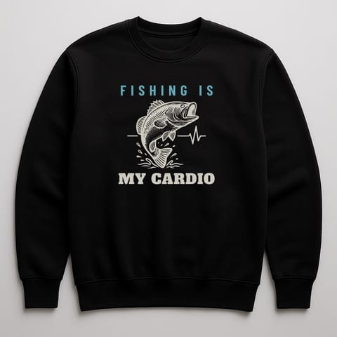 Fishing Is My Cardio sweatshirt, Black