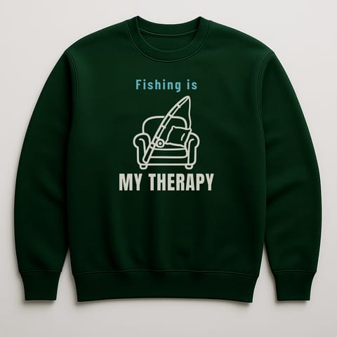 Fishing Is My Therapy sweatshirt, Forest