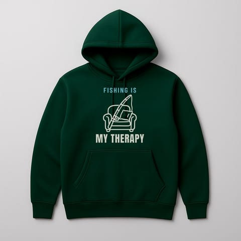 Fishing Is My Therapy hoodie, Forest