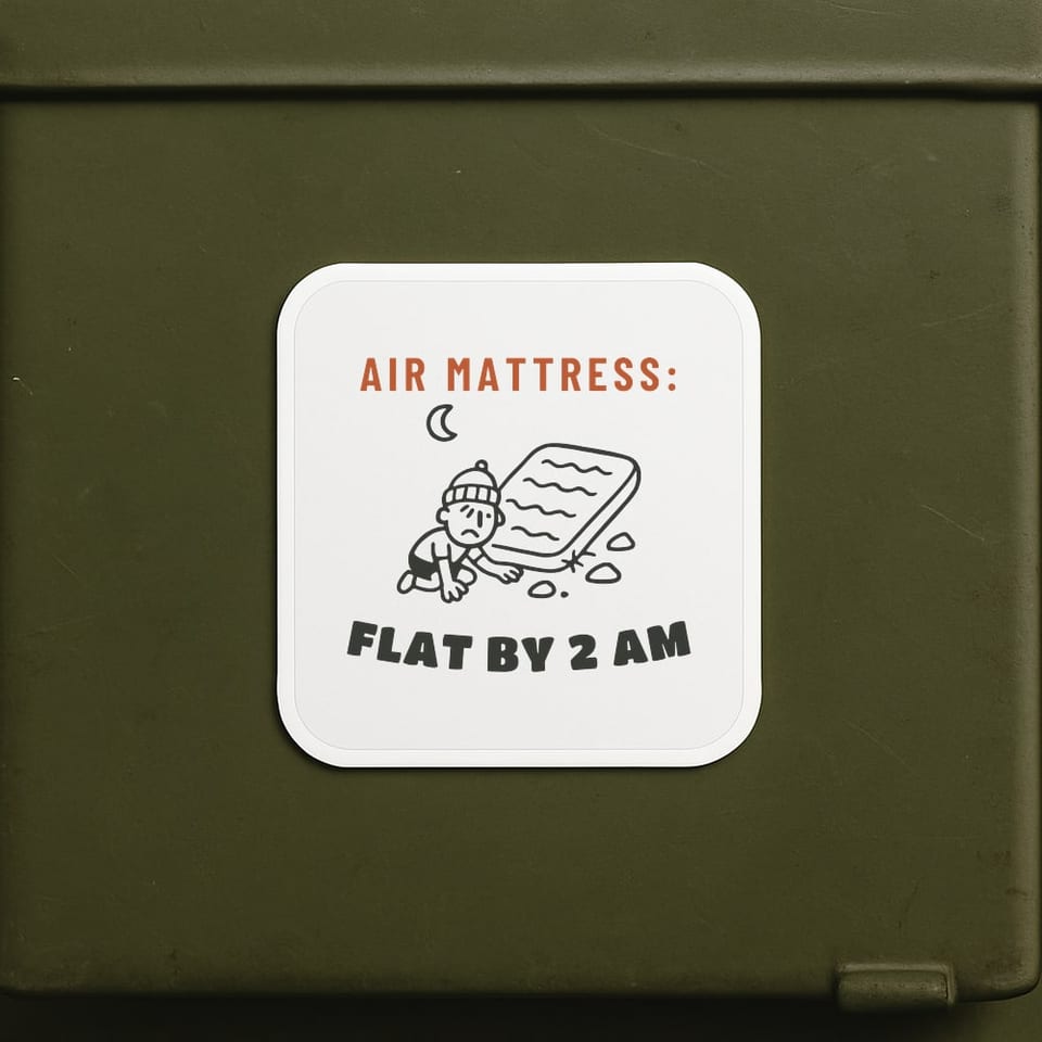 Flat by 2 AM sticker, White