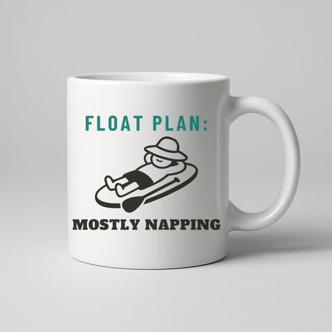 Float Plan: Mostly Napping mug, White