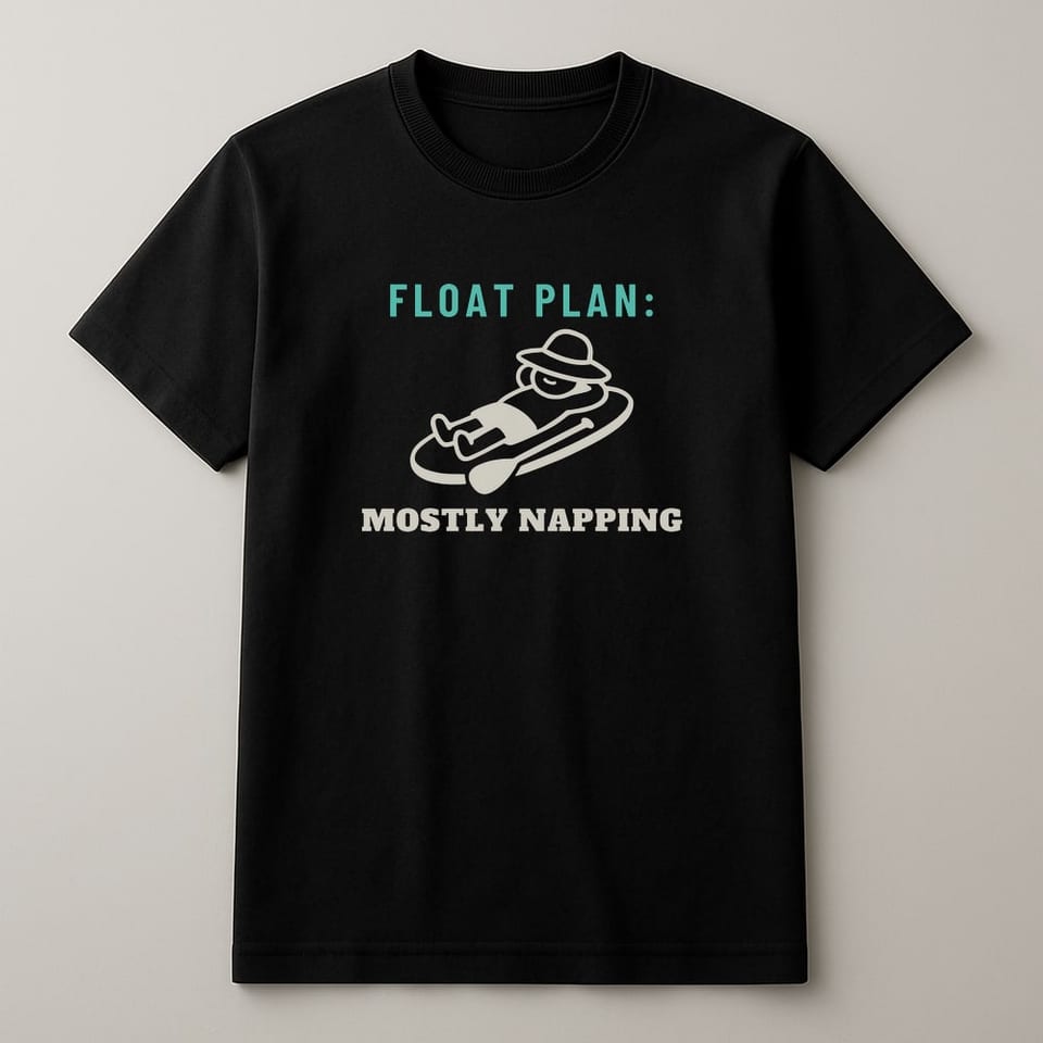 Float Plan: Mostly Napping tee, Black
