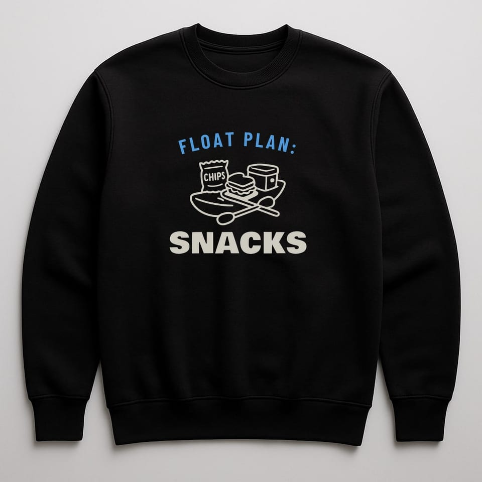 Float Plan: Snacks sweatshirt, Black