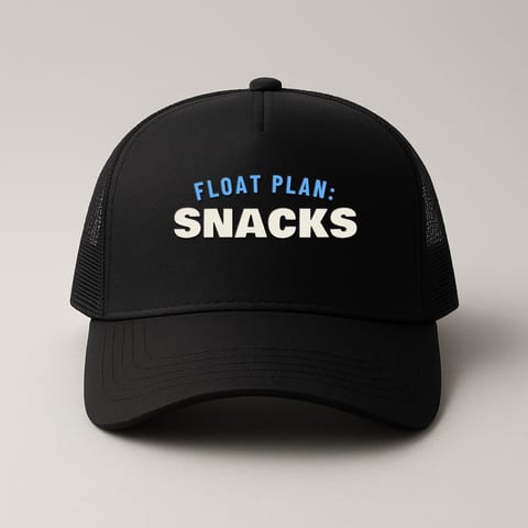 Float Plan: Snacks trucker hat, Black