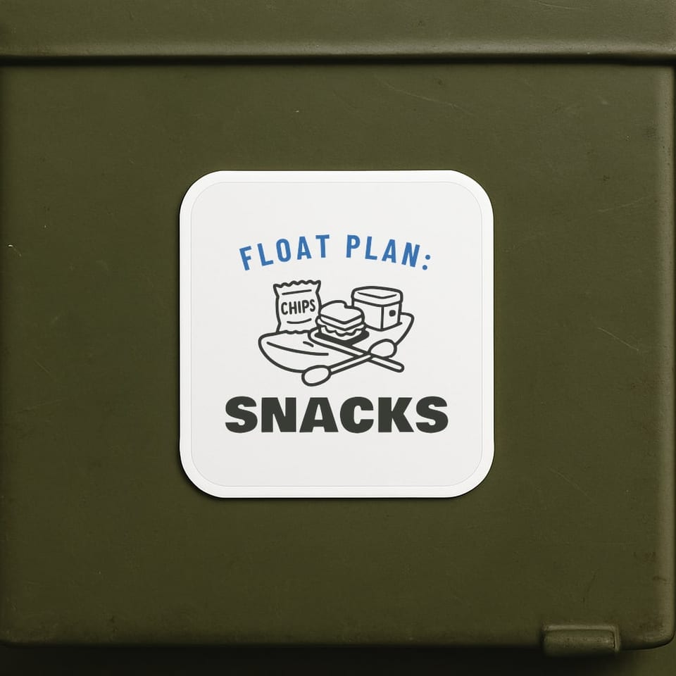 Float Plan: Snacks sticker, White