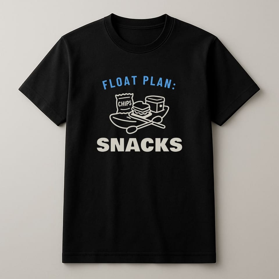 Float Plan: Snacks tee, Black