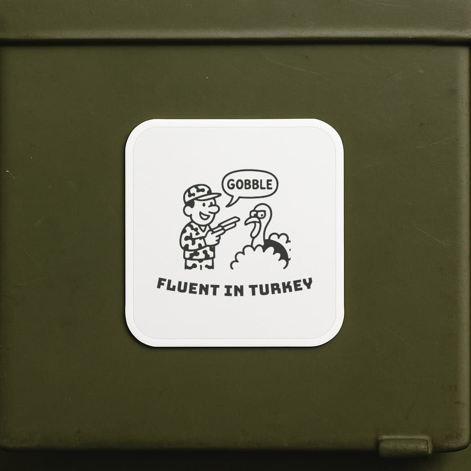 Fluent in Turkey sticker, White