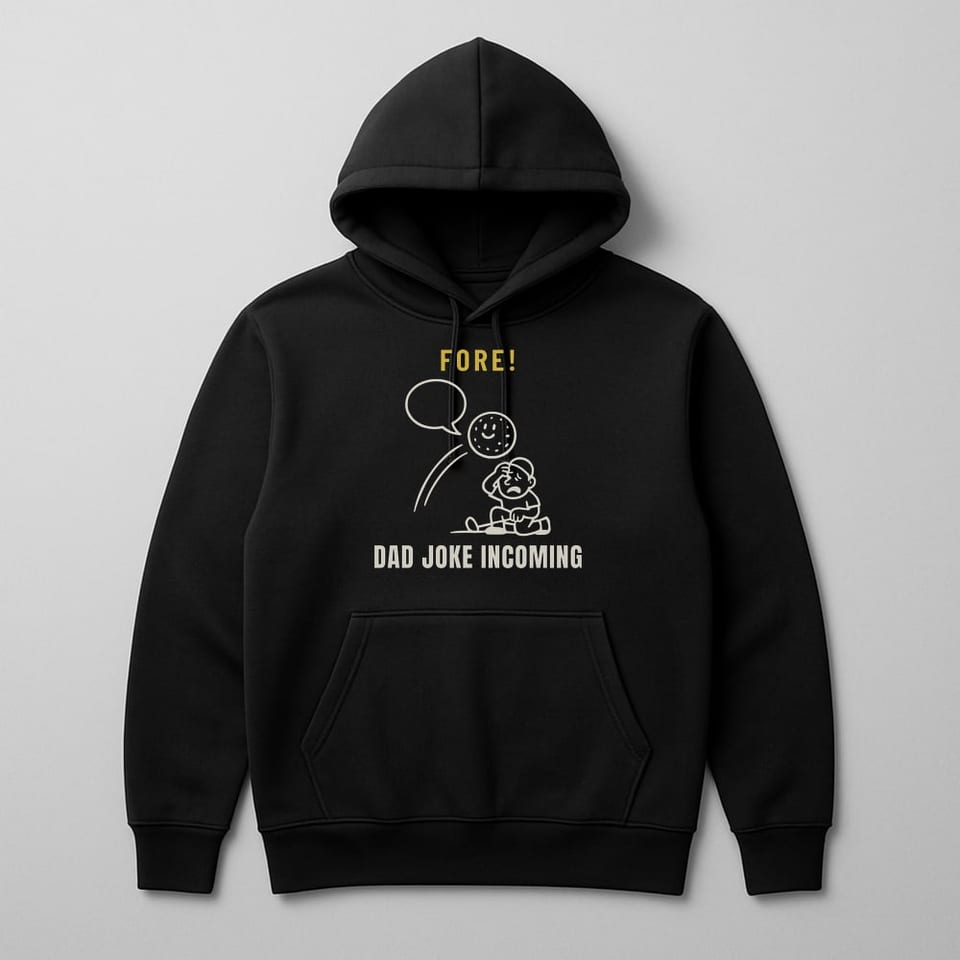 Fore! Dad Joke Incoming hoodie, Black