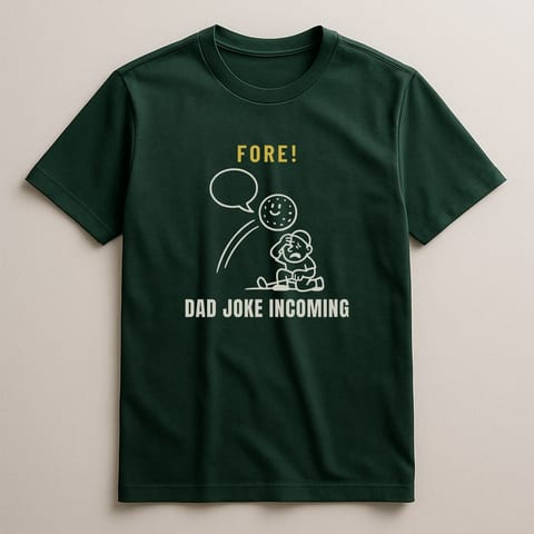 Fore! Dad Joke Incoming tee, Forest