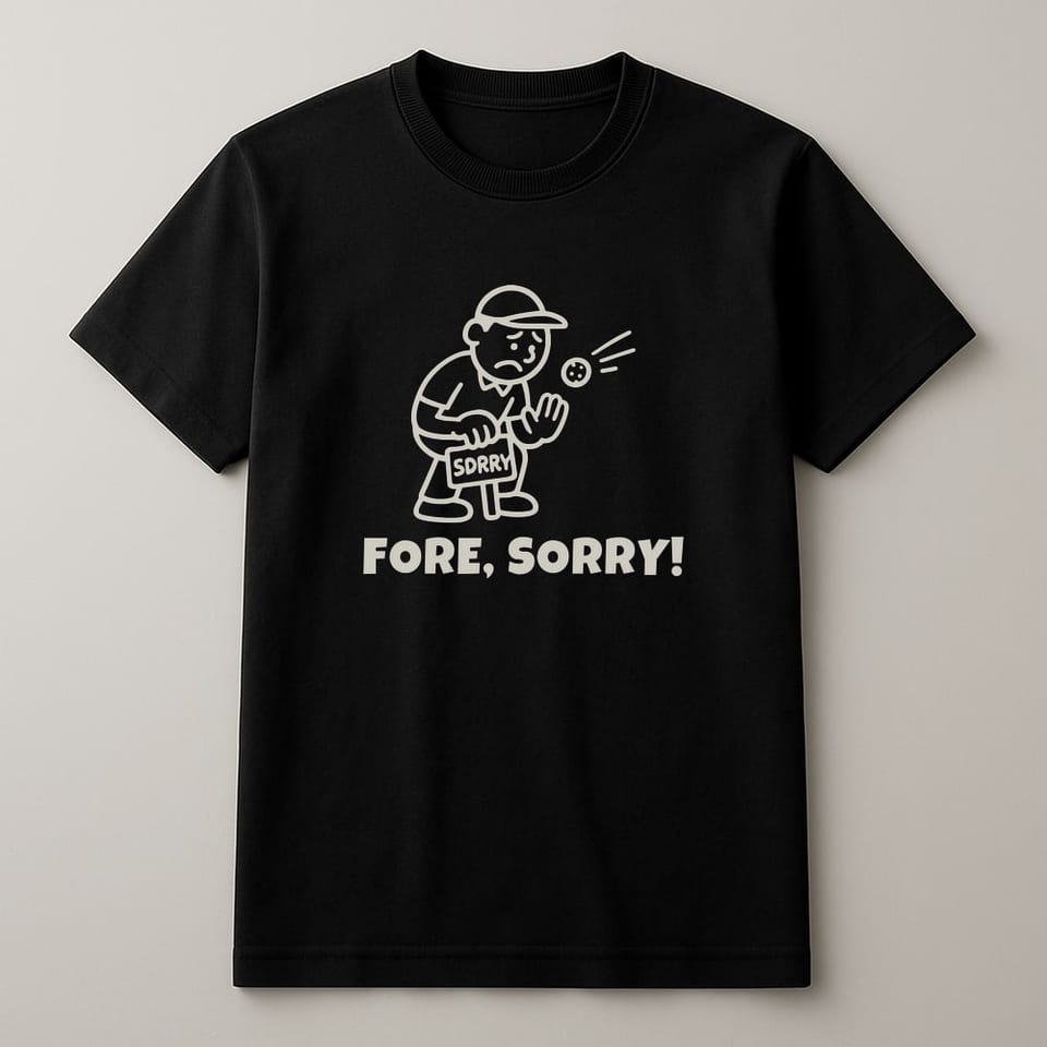Fore, Sorry! tee, Black