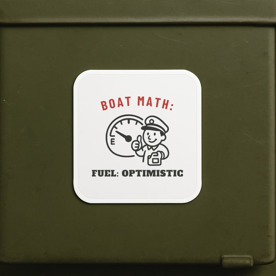 Fuel Gauge: Optimistic sticker, White
