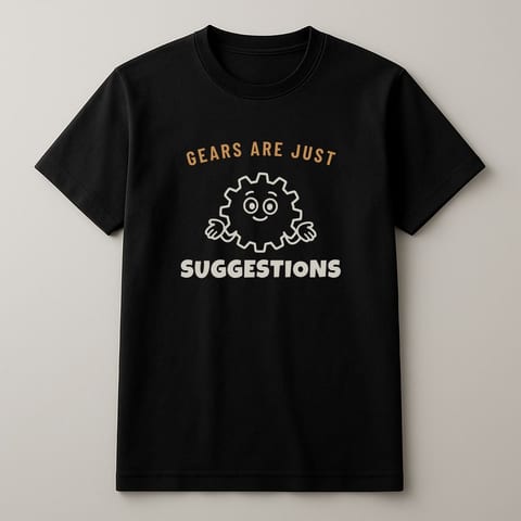 Gears Are Just Suggestions tee, Black