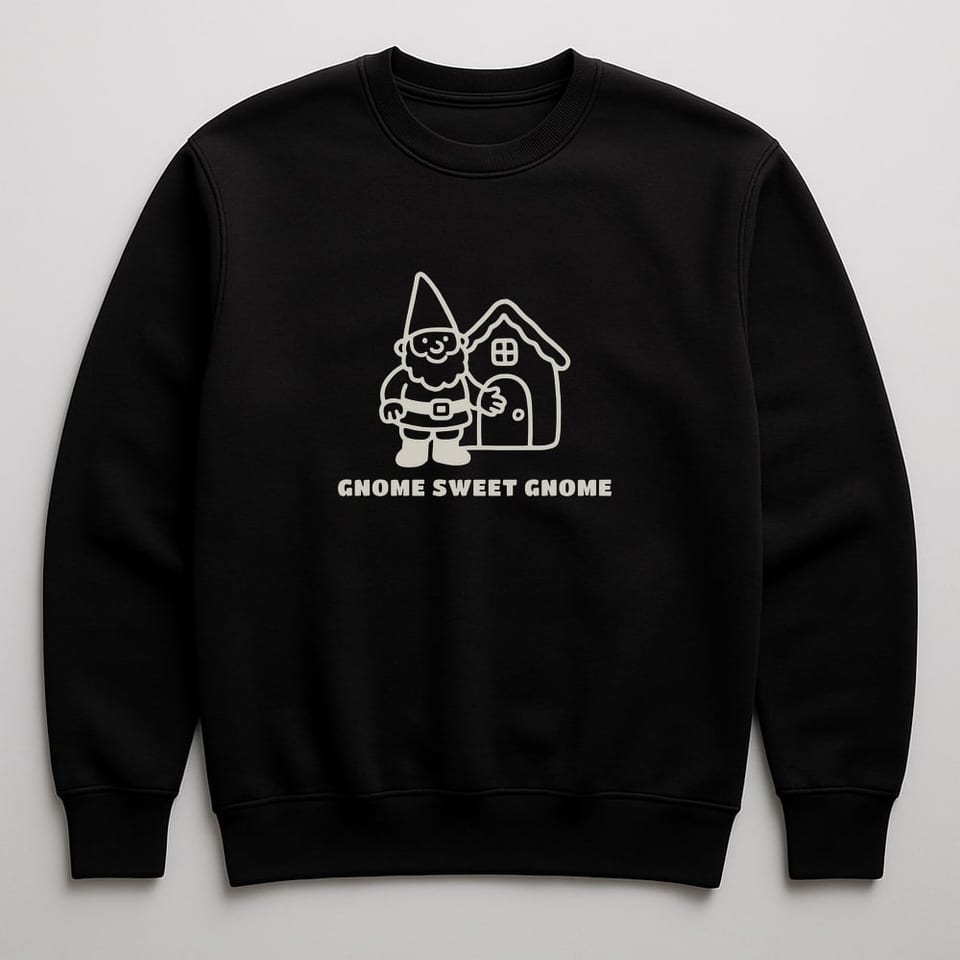 Gnome Sweet Gnome sweatshirt, Black