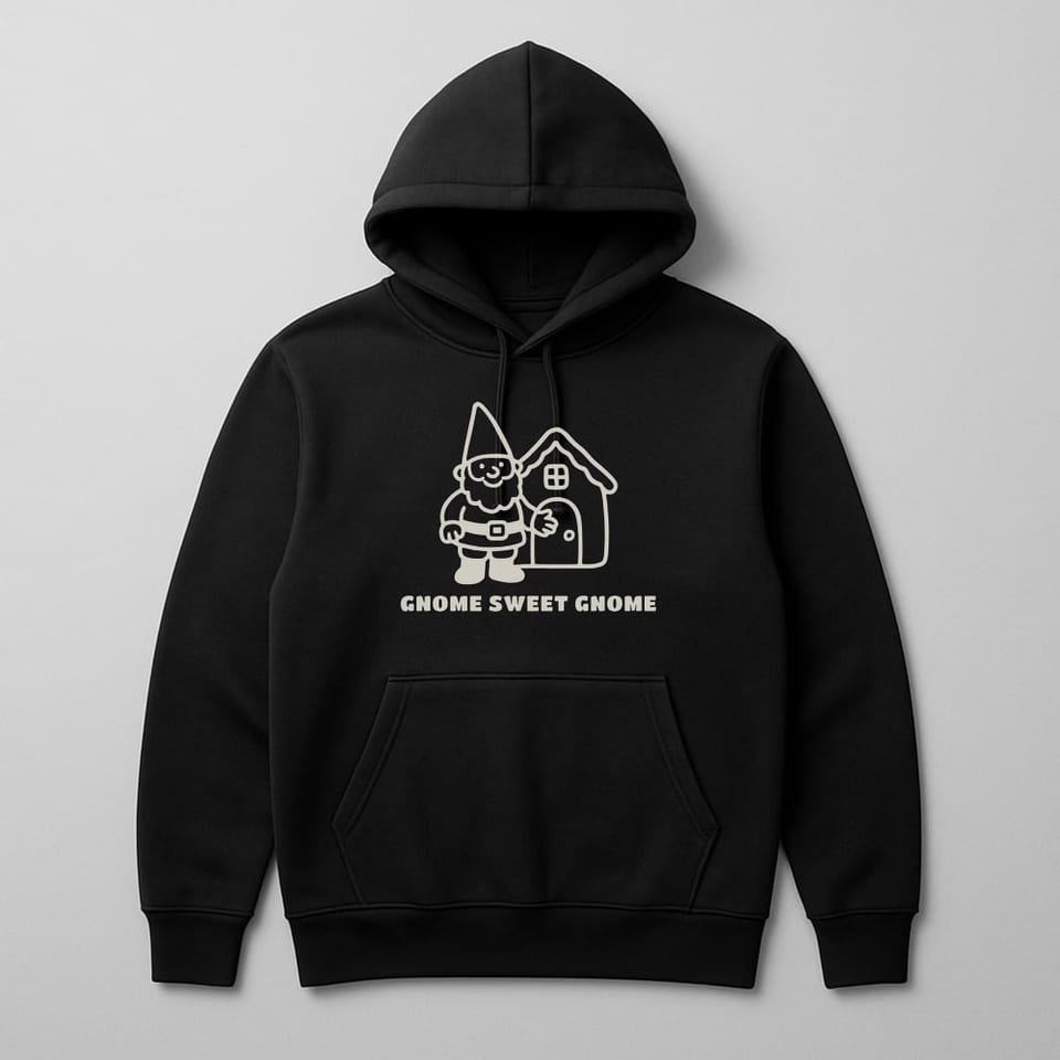 Gnome Sweet Gnome hoodie, Black